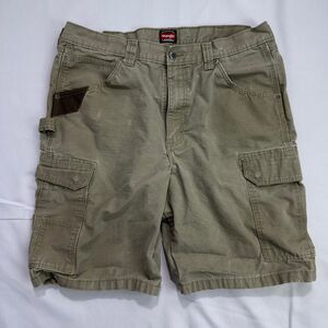 Wrangler Workwear Cargo Shorts Men’s 36 Beige Utility Carpenter Ripstop